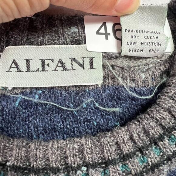 Alfani Sweater Mens S 3D Knit Textured Cosby Biggie 90s Hip Hop Coogi Style - Picture 10 of 12